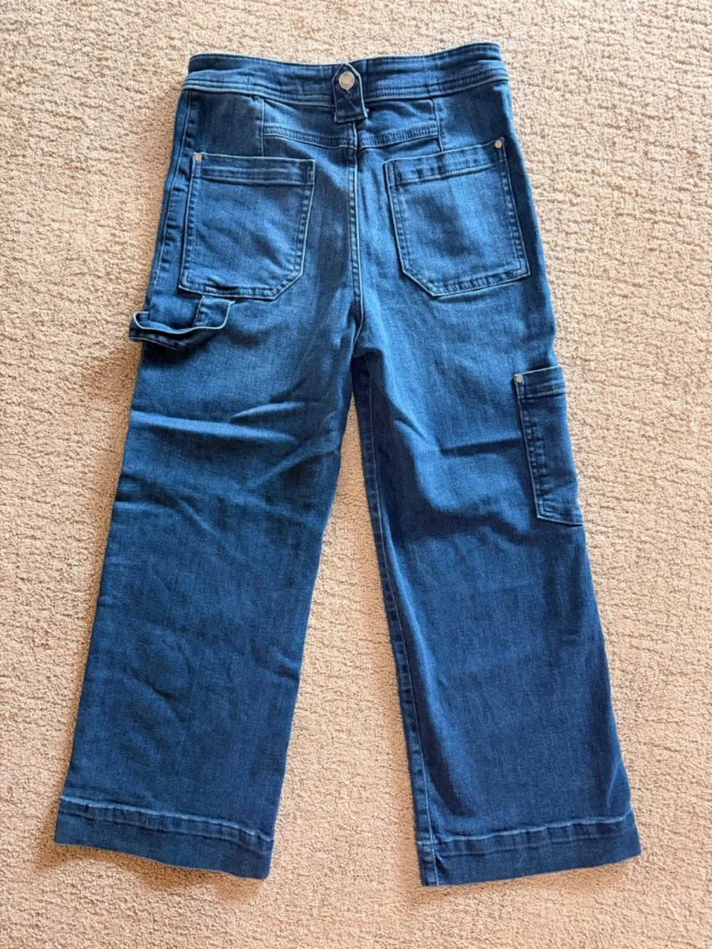 Maeve Anthropologie Gardener Carpenter High-Rise Crop Jeans | Blue | Size 28 - Picture 4 of 8